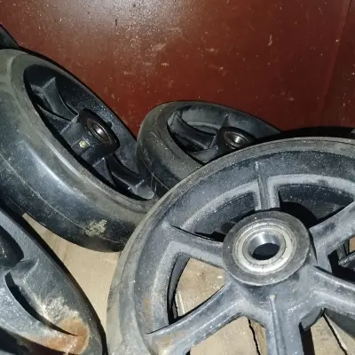 Колесо большегрузное обрезиненное DL 95, нагрузка до 1000 кг, колесо на ось 25 мм без опоры для тележек