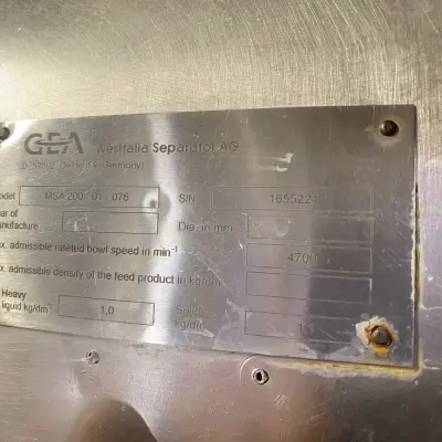 ПНР Бактофуги SPX, GEA; Сепаратор Alfa Laval.