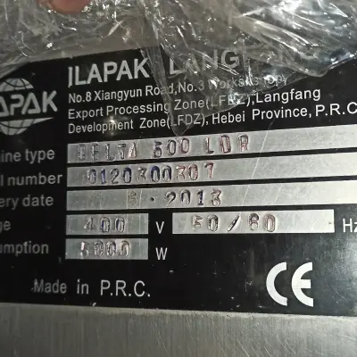 УПАКОВОЧНАЯ МАШИНА ILAPAK DELTA 500LDR, 2013 г.в.