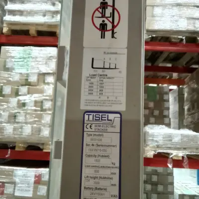 Штабелер ручной гидравлический с электродвигателем вил Tisel SES 1535, 2016 г.в.