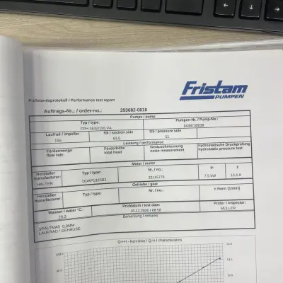 Насос FPH 3532/155 VA ( 400V, 50Hz, 7,5 kW 2900 rpm) Fristam в сборе с эл.двигателем